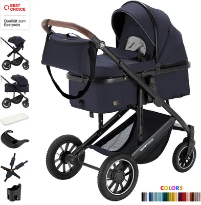 Obrázek produktu pro Daliya® FLEXI-PRO M 2v1 kombinovaný kočárek a sportovní kočárek, knoflíky s pamětí, velký nákupní košík, lehký cestovní kočárek, sportovní kočárek, kočárek