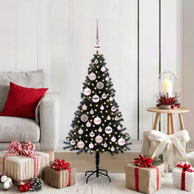 Zdjęcie produktu dla Maison Exclusive – choinka bożonarodzeniowa z 150 diodami LED i stojakiem, czarna, 120 cm, PVC