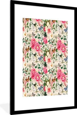 Produktbild von MuchoWow® MuchoWow® Gerahmtes Poster Blumen - Frühling - Insekten 60x90 cm - Poster mit zchwarzem Bilderrahmen - Dekoration - Wandposter Wohnzimmer - Hochwertig