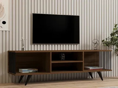Produktbild von Skye Decor, Josef - Walnut, Fernsehtisch, Nussbaum, 100 % MELAMINBESCHICHTETE SPANPLATTEN, 160 x 40 x 48,6 cm