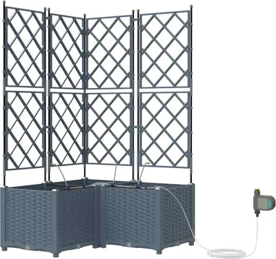 Obrázek produktu pro vidaXL Zahradní květináč, 3 ks, světle šedý, 80 x 80 x 142 cm, plast