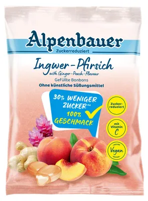 Produktbild von Alpenbauer Ingwer Pfirsich Bonbons zuckerreduziert 60g 3er Pack