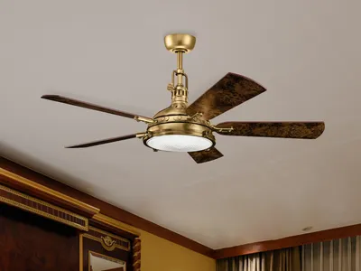 Produktbild von Elstead Hatteras Bay leiser Deckenventilator mit LED Licht Ø142cm + Fernbedienung
