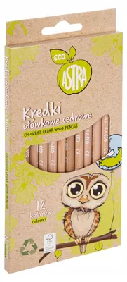 Image de ASTRA Crayons de couleur 12 couleurs rondes en bois de cèdre Eco Astra 312022050
