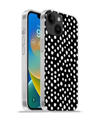 Produktbild von MuchoWow® Handyhülle Schutzhülle Hülle für Apple iPhone 14 - Softcase Polka dots - Schwarz - Weiß Silikon Softcase Handy Hülle - Mobiltelefonhülle