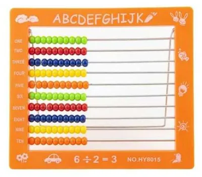 Obrázek produktu pro Počítadlo 100 kuliček plast 19x16cm 4 barvy 36ks