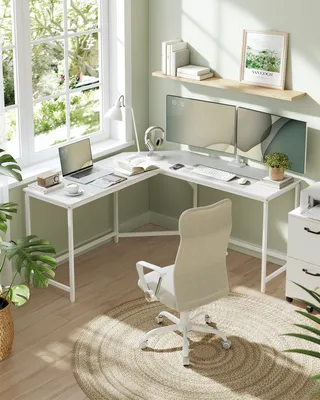 Produktbild von VASAGLE Schreibtisch Eckschreibtisch L-förmiger Computertisch 149 x 149 x 76 cm weiß