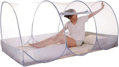 Produktbild von Pop-up Moskitonetz 190 x 90 x 90 cm, für Einzelbett, Insektenschutz, für Camping
