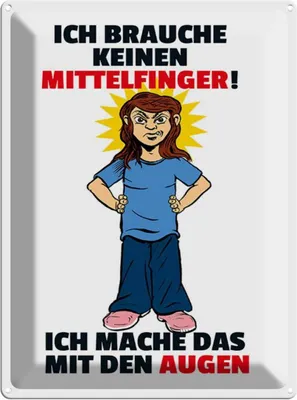 Produktbild von vianmo Blechschild 40x30 cm Brauche keinen Mittelfinger Spruch Zitat
