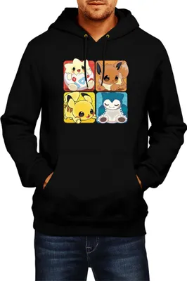 Produktbild von Herren Kapuzenpullover Japan Manga Anime Comics Pokemon 017, Man XL / Schwarz