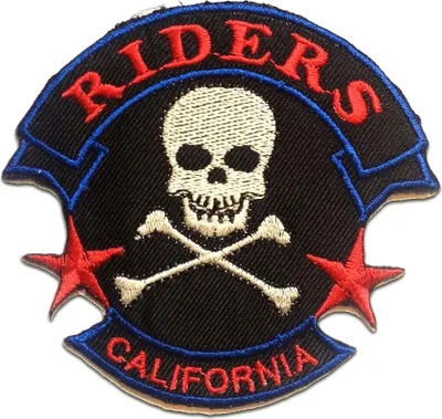 Produktbild von Riders California Biker - Aufnäher, Bügelbild, Aufbügler, Applikationen, Patches, Flicken, Zum Aufbügeln, Größe: 9 x 8.5 cm