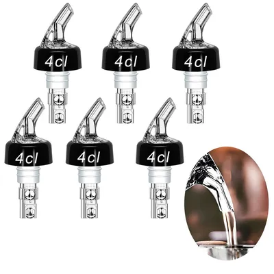 Produktbild von 6er-Pack Flaschenausgießer, Dosierer Ausgießer, 4 cl, für Wein, Cocktails und Spirituosen, Praktischer Shot-Spender für Hausbar und Gastronomie