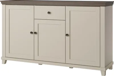 Produktbild von Masseno Kommode EVANDRO 160 cm Sideboard mit 1 Schubladen und 3 Türen für Wohnzimmer Schlafzimmer Modern 160x42x93 cm Beige / Beige