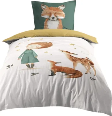 Image de Housse de couette + taie Renard et animaux