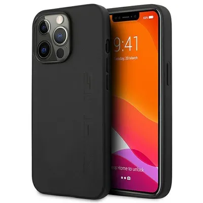 Immagine prodotto di Amg Amhcp14Ldolbk Custodia rigida in pelle nera/nera per Iphone 14 Pro 6.1 stampata a caldo