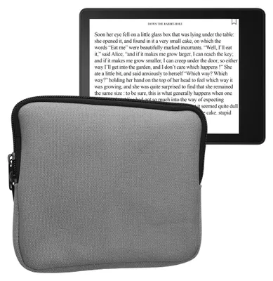 Produktbild von kwmobile Schutzhülle aus Canvas kompatibel mit 6,8-7" eReader Hülle - Canvashülle für e-Reader mit Reißverschluss - Grau