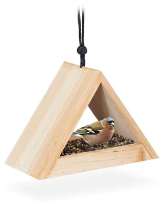 Produktbild von Vogelhaus Vogelfutterhaus zum Aufhängen - Tannenholz - 16 x 23,5 x 12 cm - Natur - Für Garten und Balkon