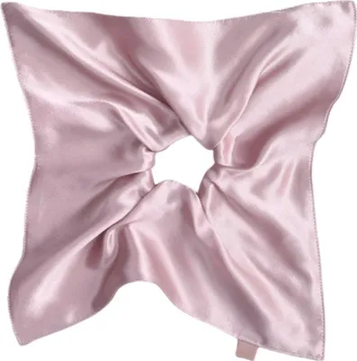 Produktbild von INF 19 Momme Seide Quadratisches Haargummi - Sanftes Satin Haarband Scrunchie Rosa