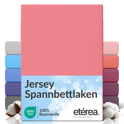 Produktbild von Jersey Spannbettlaken 180x200 - 200x200 cm, 100% Baumwolle Bettlaken, Rosa