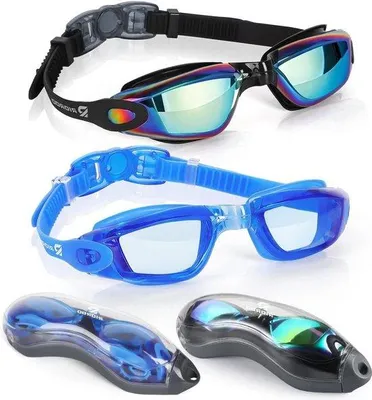 Produktbild von Famanu Schwimmbrille Erwachsene - UV-Schutz - Antibeschlag - Breite Gläser - Silikonabdichtungen