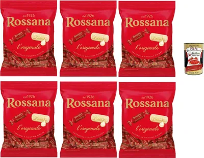 Produktbild von PERUGINA Rossana Caramelle con ripieno cremoso e unico, Süßigkeiten mit cremige und einzigartige Füllung italien lollies Bonbons Beutel 6x 194g + Italian Gourmet polpa 400g
