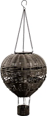 Produktbild von Northpoint LED Solar Laterne Rattan Heißluftballon Windlicht Außenbereich Garten Solarpanel grau