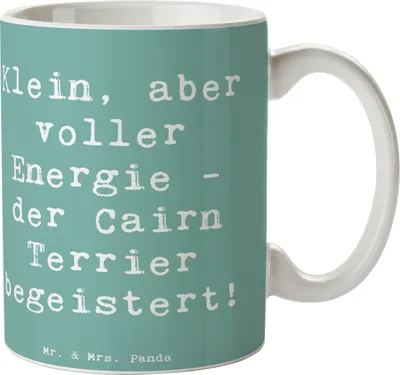 Produktbild von Mr. & Mrs. Panda Tasse Spruch Cairn Terrier - Meeresbrise - Geschenk, Hunderasse, Kaffeebecher, Hunderassen, Kaffeetasse, Hundepflege, aktive Hunde, Hundeliebhaber, Pott