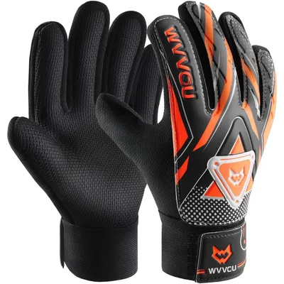 Produktbild von Torwarthandschuhe Kinder & Jugendliche, Fußballhandschuhe, Doppelschutz, Super Halt, Orange, Größe 9