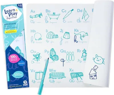 Produktbild von ALPHABET Silikon Malbogen 40 x 30 cm, reversibel, waschbar, BPA-frei, ab 3 Jahren