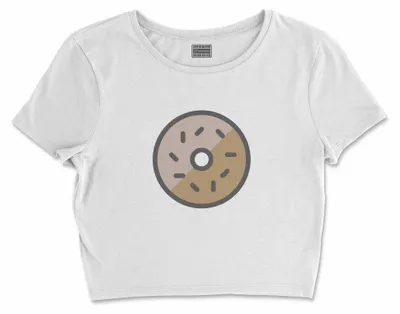 Immagine prodotto di Bona Basics, T-shirt crop basic stampato, donna, 100% cotone, bianco, casual