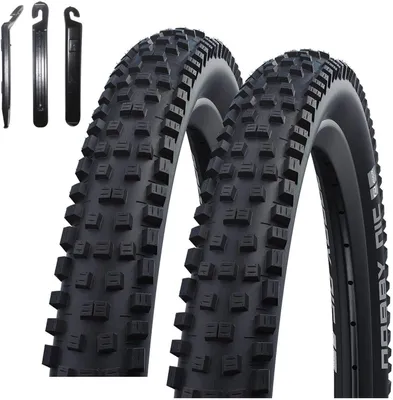 Produktbild von 2 x Faltreifen Schwalbe Nobby Nic Performance DD RaceGuard TLE E-50 Schwarz Fahrradmantel 60-559 ( 26 x 2,35 ) inkl. Reifenheber
