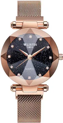Produktbild von Damen Quarzuhr mit Diamant-Zifferblatt, wasserdicht, Champagner-Gold, elegantes Design, stilvolle Armbanduhr für den Alltag und besondere Anlässe.