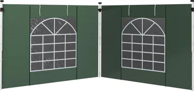 Produktbild von Seitenwände für 3 x 3/ 3 x 6 m Pavillon, Seitenplanen mit Fenster, Tür, Ersatzwände für Partyzelt, Oxfordstoff, Grün
