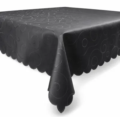Produktbild von Tischdecke 130x300 cm Grau Damast Ornamente eckig Circle Struktur bügelfrei pflegeleicht