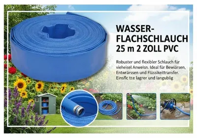 Productafbeelding van PVC-tuinslang, 25 meter lang, flexibel en weerbestendig, blauw