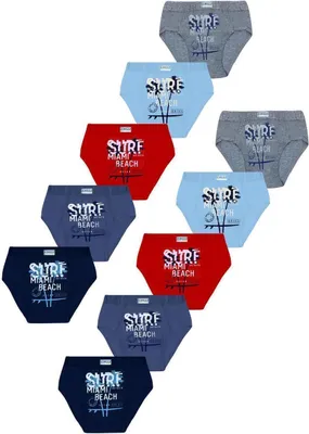 Produktbild von 10 Jungen Slips aus Baumwolle Unterhosen Gr.92-158 - Surf