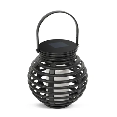 Produktbild von Gartenlaterne mit LED Kerze Solar - Windlicht auf Solarenergie - 1 Stück - Tischlampe für Innen und Außen mit Flammeneffekt