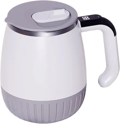 Produktbild von Selbstrührender Becher elektrisch USB wiederaufladbar, 6500 U/min, 316 Edelstahl Innenbecher, LCD Temperaturanzeige, für Kaffee Milch Kakao, tragbar