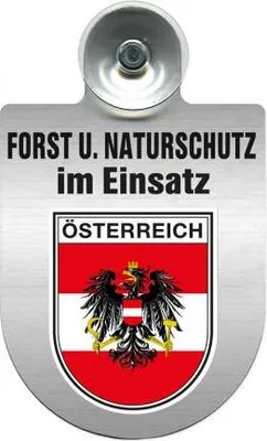 Produktbild von Einsatzschild mit Saugnapf - Forst u. Naturschutz im Einsatz  393813 incl. Regionenwappen nach Wahl Color - Region Österreich