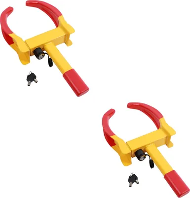 Produktbild von 2er Set Radkralle Parkkralle mit Sicherheitsschloss, Reifenbreite 17-27,5 cm, mit je 2 Schlüsseln