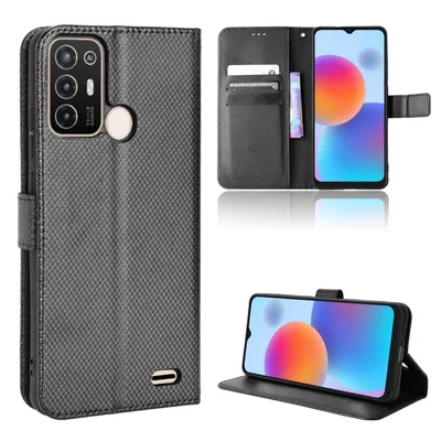 Productafbeelding van Beschermhoesje voor mobiele telefoon, geschikt voor Huawei, Motorola, Xiaomi, ZTE. Case/hoesje met kaarthouder, kleur: zwart, model: ZTE Blade A52