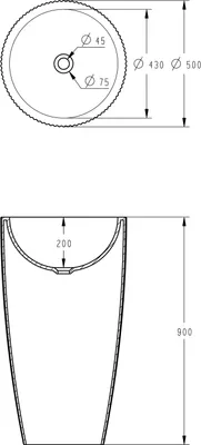 Produktbild von Standwaschbecken TWZ316 - Mineralguss matt - 50 x 50 x 90 cm, Farbe:Weiß matt