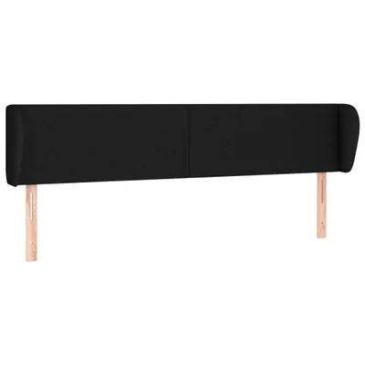 Image de vidaXL Tête de lit avec oreilles noir 163x23x78/88 cm Tissu