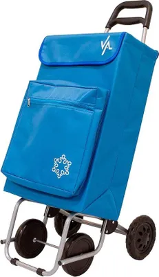 Produktbild von Famanu Einkaufstrolley mit Rädern - Zusammenklappbar - Abnehmbare Einkaufstasche - Einkaufwagen