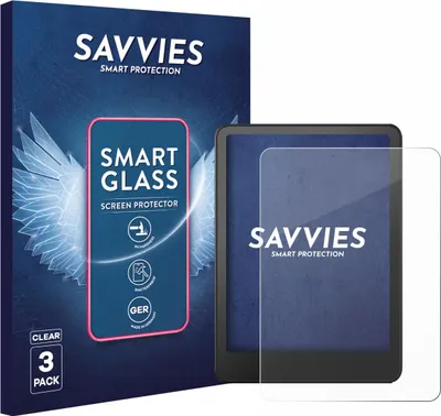 Produktbild von 3x Savvies Schutzglas Folie für Amazon Kindle Paperwhite 2024 Signature Edition (12. Gen.) 9H Panzer Schutzfolie Glas Displayschutz klar transparent