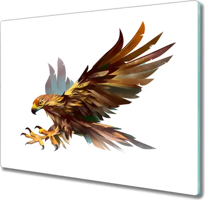 Produktbild von Coloray Hackbrett Kochplattenabdeckung Herdabdeckplatte 60x52 cm Schneidebrett Küchenbrett - Tier Vogel Adler