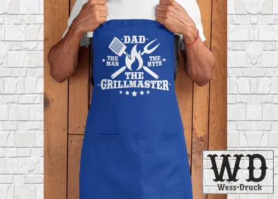 Produktbild von Wessdruck The Grillmaster Kochschürze Navy Weiß