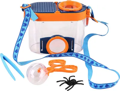 Immagine prodotto di Scatola per l'ispezione degli insetti con lenti d'ingrandimento (2,6x e 4,5x) - set per la cattura degli insetti e l'esplorazione della natura per bambini