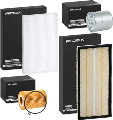 Produktbild von RIDEX Filterset Inspektionspaket Filtersatz passend für MERCEDES-BENZ VIANO (W639) VITO Bus (W639) VITO / MIXTO Kasten (W639)
