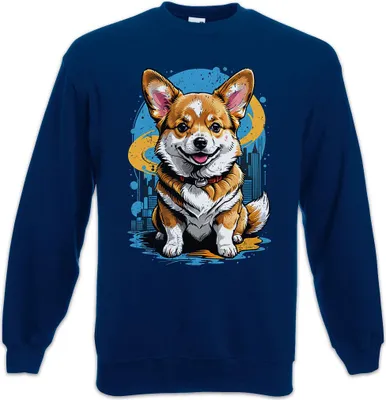 Produktbild von Urban Backwoods Sweet Corgi Art, Sweatshirt, Farbe: Navy, Größe: 3XL